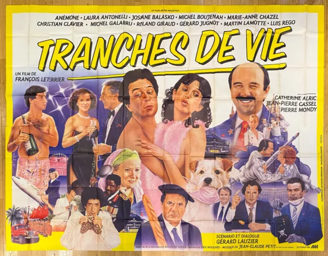 TRANCHES DE VIE Affiche cinéma GÉANTE 4x3 m (8 panneaux) LETERRIER, CLAVIER 1984