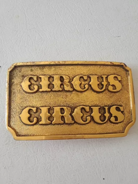 CIRCUS CIRCUS Las Vegas Hotel Casino Promo Souvenir Gold Tone Brass Belt Buckle