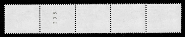 Bund 1987 ** MiNr 1341 R Rollenmarke mit Zählnummer 305 Fünferstreifen   Bavaria