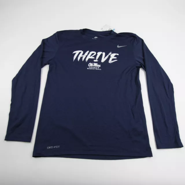 Ole Miss Rebels Nike Dri-Fit Long Sleeve Shirt Men's Navy New