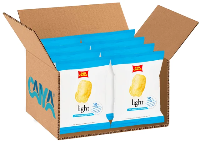 8X San Carlo Patatine Light Più Leggere Più Gustose con Meno Grassi 75g