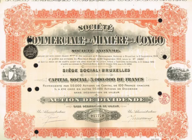 AFRICA CONGO COMMERCIAL MINING COMPANY stock certificate/ bond