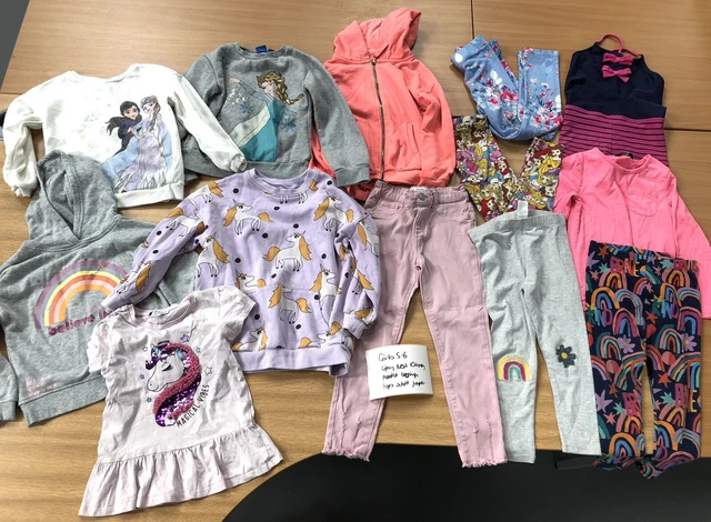 Girls age 5-6 years clothes bundle Lipsy Next disney hoodie leggings jumper tops