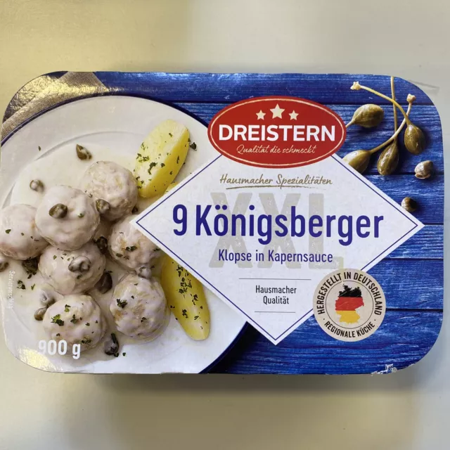 9 Königsberger Klopse mit Kapern 900g Herd oder Mikrowelle 13,22€/kg