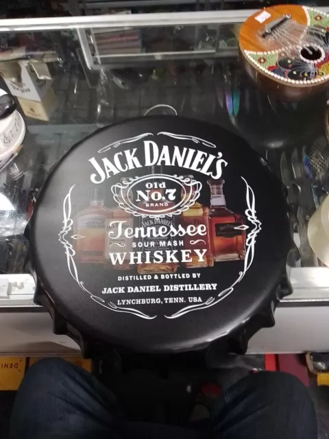 Jack Daniels Old  7  35 cm bottle top  tin metal sign MAN CAVE brand new