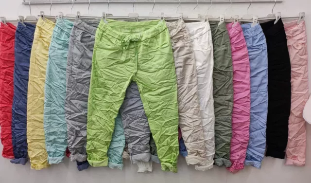 Shiny Sweatpants Hose Italy Joggpants Style Bequem Stretch Viele Farben Neu