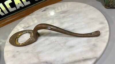 Vintage Tall Brass Front Door Handle with Keyhole 2