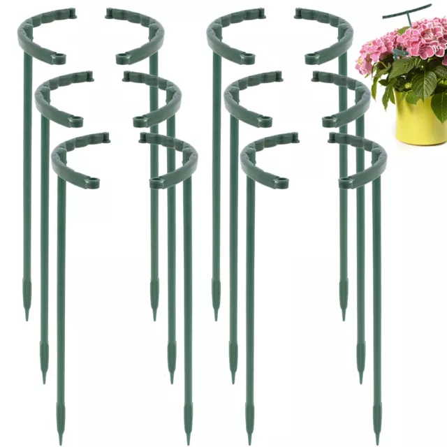 12X Garden Flowers Plastic Support Stake Tomato Roses Vine Half Round Ring Cage╏