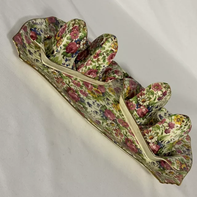 Summertime Royal Winton Grimwades Salt And Pepper Shakers. Bonus Dish.