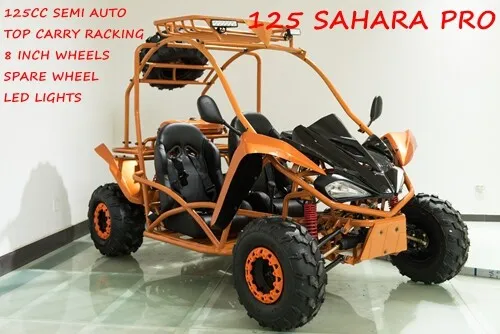 125CC Buggy ATV Sport Quad Dirt Bike 4 Wheel Go kart Semi Auto SAHARA PRO YELLOW