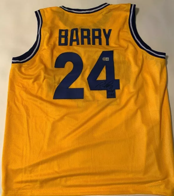 Rick Barry Autographed Custom Yellow Jersey Beckett Witnessed