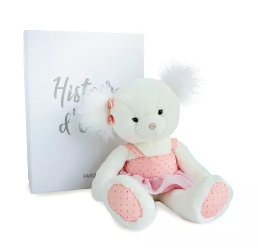 Creation Doudou et Comagnie Plüschtier Bär Pomponnette 35 cm Histoire d`Ours