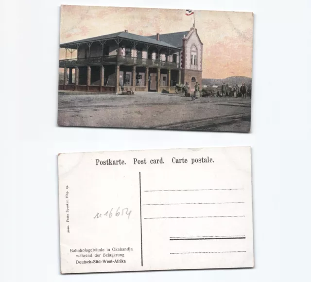 (n16654)   Ansichtskarte Okahandja Bahnhof Deutschsüdwestafrika, ungebrauch