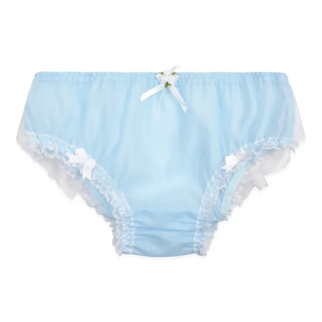 Frilly Sissy Sheer Soft Lace Trim Semi Transparent Knickers Briefs Panties