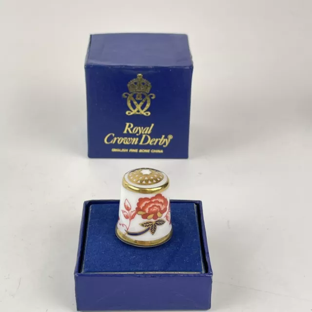 Vintage Boxed Royal Crown Derby Fine Bone China Thimble Ambassador