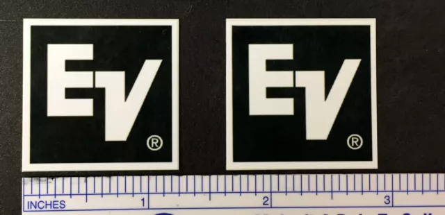 EV Electro-Voice ElectroVoice Speaker Badge Logo Emblem Square Aluminum Pair