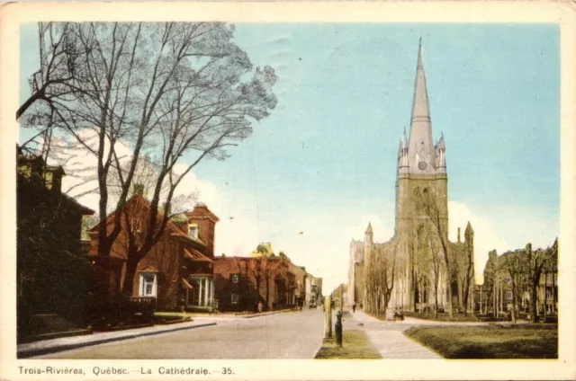 Trois Rivieres Quebec La Cathédrale 1947 Cancel Wob Note Pm Postcard