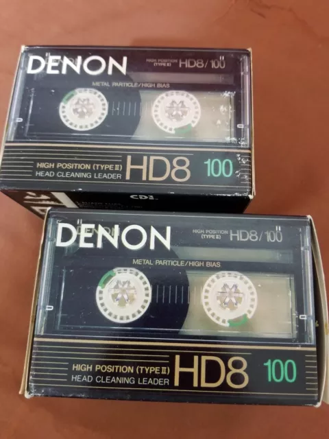 Box Of 10 Denon HD8-100 Audio Metal Particle Cassette Tapes Vintage NOS