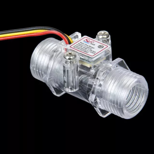 DC 5-24V Lightweight DN15 Transparent G1/2" Copper Water Flow Sensor Indicator