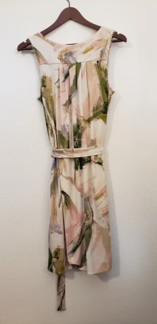 SIMPLY VERA - VERA WANG Womens Floral Chiffon Sleeveless Dress Layered Size Med