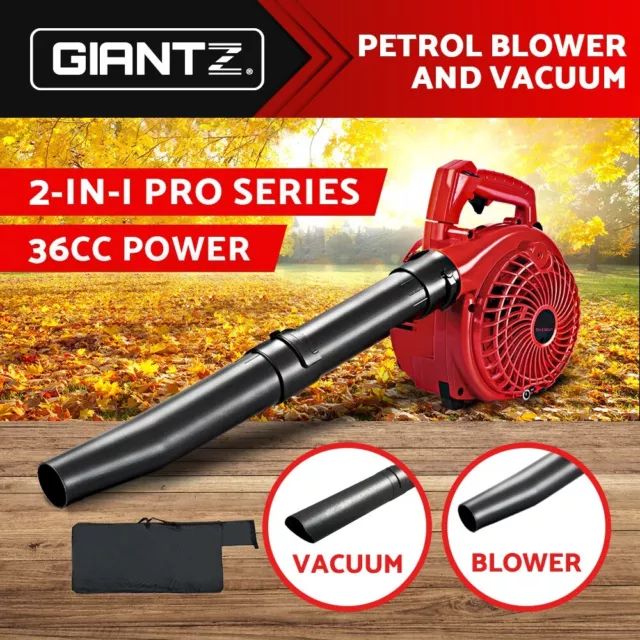 Giantz Petrol Leaf Blower Vacuum Handheld Commercial Outdoor Garden Tool 36CC