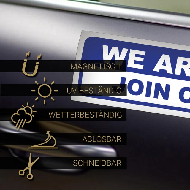 Kiwistar Magnetschild 'Abstand Halten' – Silber, 30 Cm, Magnetisch Für Auto & Metallflächen