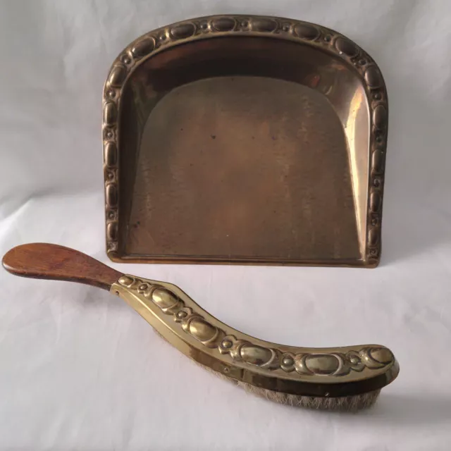 Vintage Solid Brass Crumb Brush & Tray