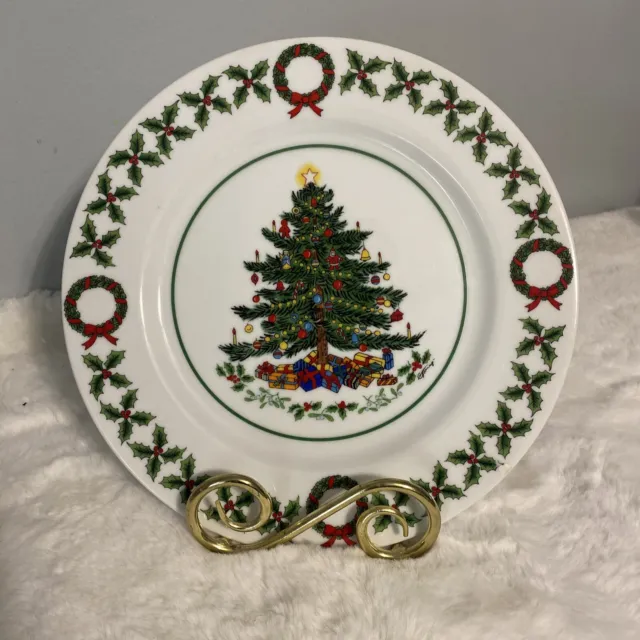 Vtg Christmas Tree Plate Japan 1986 Artmark  10.5” Decorative Festive As Is