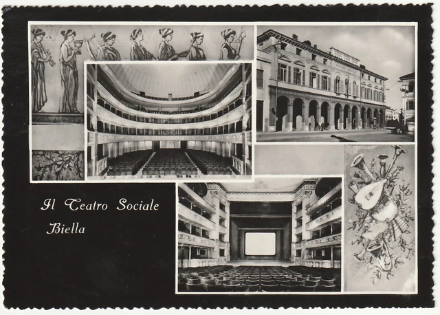 Biella - Il Teatro Sociale - Viagg. 1956 -98663-