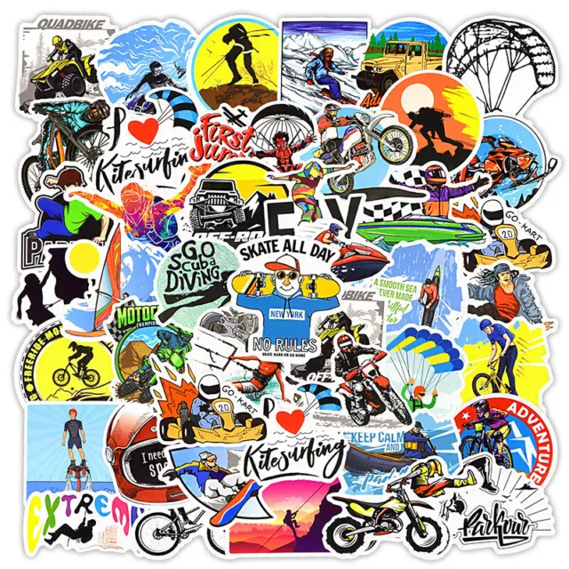 ⭐ 50 Stück Cool Action  EXTREME SPORTS Style  / Stickerbomb Aufkleber