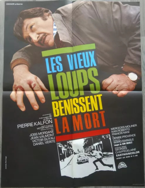 Affiche Cinéma 60X80/Film Policier/Les Vieux Loups Bénissent La Mort/Film Noir