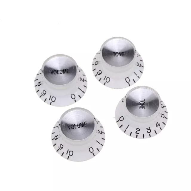 Musiclily Pro White Metric Guitar 2 Volume 2 Tone Knobs For Epiphone Les Paul SG