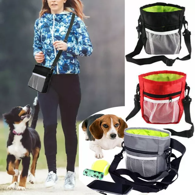 Borsa per addestramento a piedi cane obbedienza trattamento dell'obbedienza portatile cucciolo snack borsa cintura Regno Unito