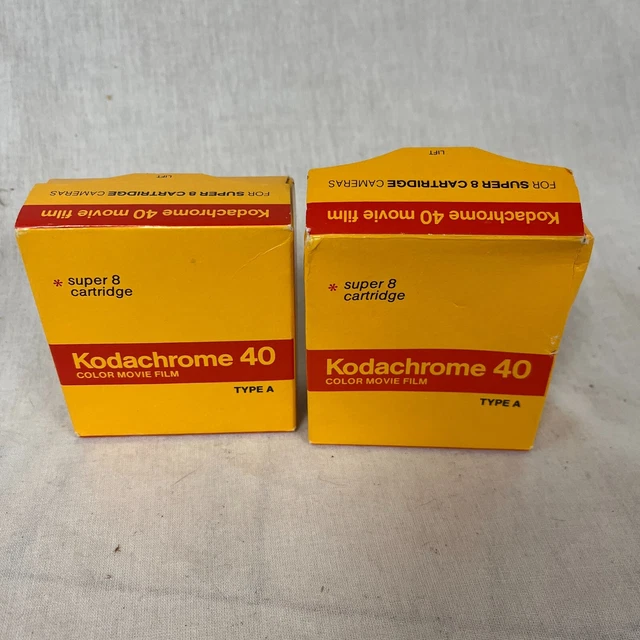 2 películas de película Kodak KMA 464 tipo A Kodachrome 40 colores 50 ft para Super 8 EXP 1988