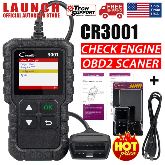 LAUNCH CR3001 OBD2 Scanner Car Check Engine Light Diagnostic Tool Code Reader