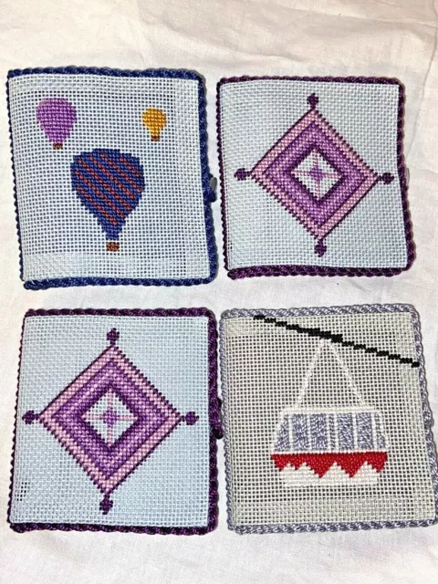 Lote de 4 SOPORTES DE LIBRO DE AGUJAS Páginas de fieltro para bordar acolchado de punto de cruz