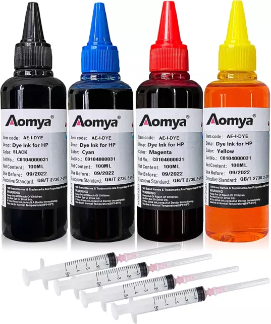 Kit de recarga de tinta de 100 ml para HP 61 60 62 63950951564920901 Impresora