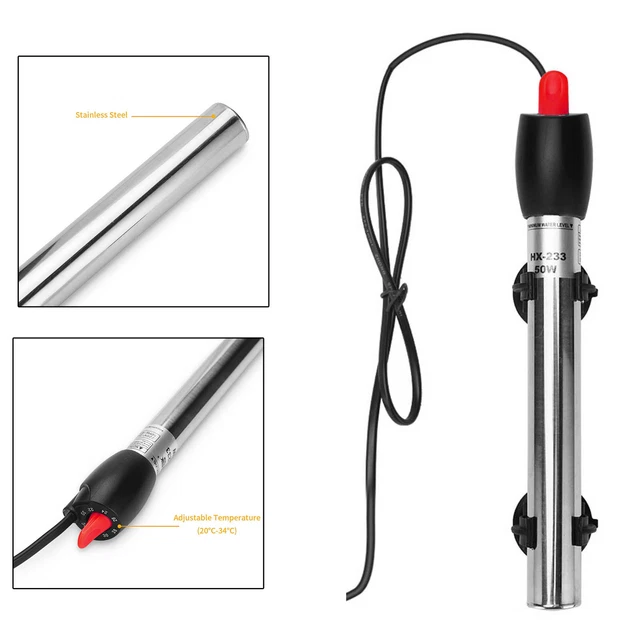 Aquarium Heater Adjustable Stable Fish Tank Heating Rod Stainless Steel
