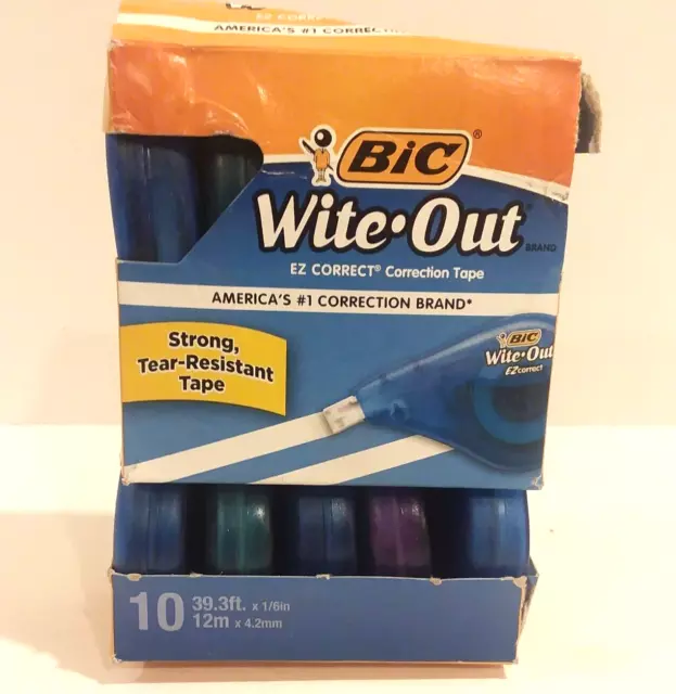 BIC Wite-out BRAND EZ Correct Correction Tape 10-count WOTAP10 Open Box New