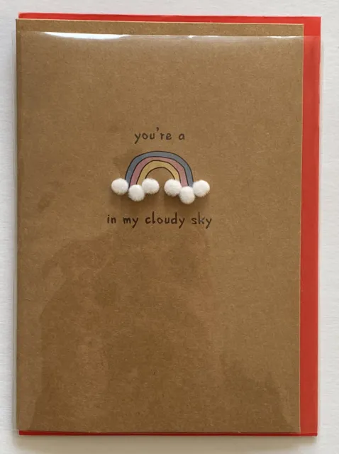 Happy Valentine's Day Mini-Karte You're A Rainbow In My Cloudy Sky Neu & Umschlag