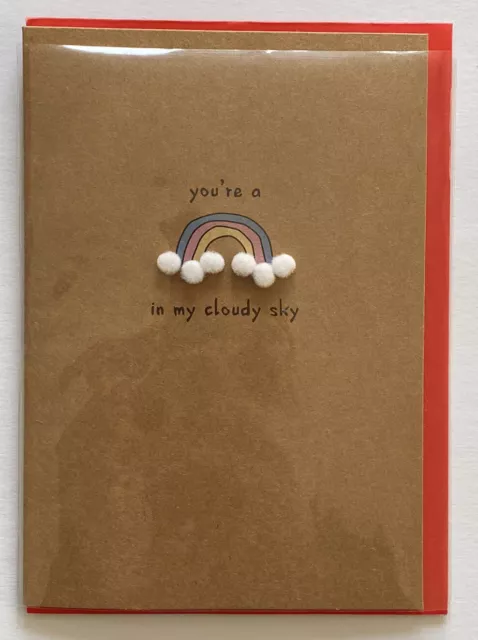 Happy Valentine's Day Mini-Karte You're A Rainbow In My Cloudy Sky Neu & Umschlag