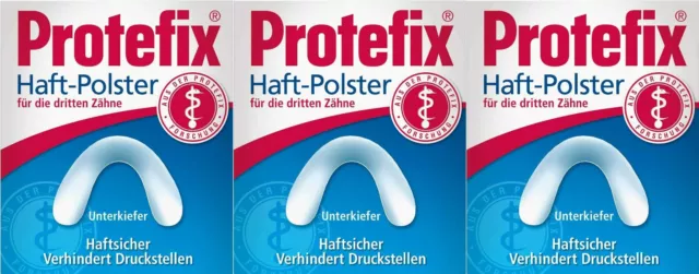 Protefix Haft-Polster Unterkiefer Prothesen Haftsicher 3 x 30 Stück Haftpolster