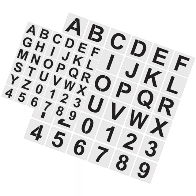 72 Pcs Alphabet-Malvorlage Das Haustier Kind Plastik Buchstabenschablonen