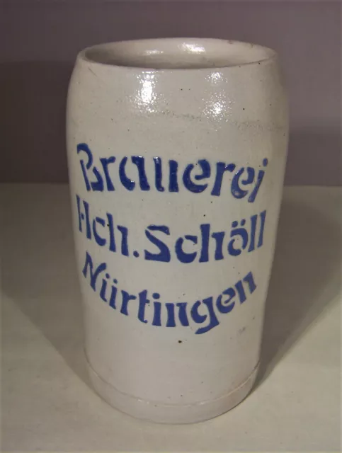 Früher 8/10 L Bierkrug, Brauerei Heinrich Hch. Schöll Nürtingen 0,8 L Bier Krug