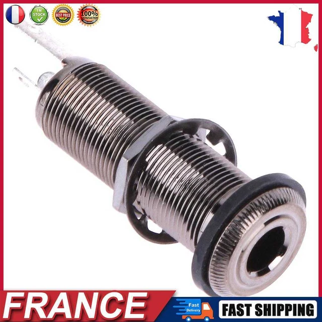 Prise de sortie Jack Long fileté sortie stéréo de cuivre brun 1pcs pour guitare