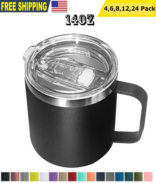 Bulk 14oz Coffee Mug Slider Lid Stainless Steel Vacuum Double Wall Insulation