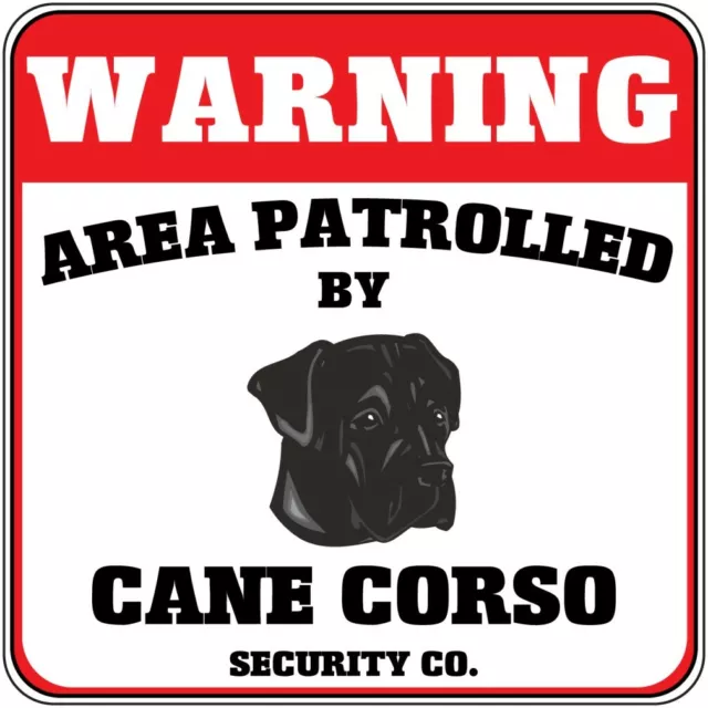 Crossing Sign Warning Area Patrolled Cane Corso Dog Security Co Cross Xing Metal