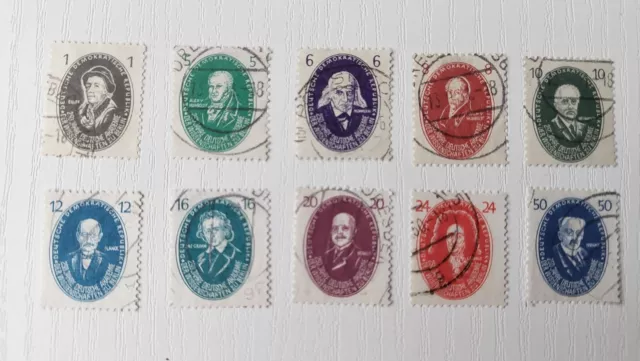 DDR BRIEFMARKENSATZ MI.Nr. 261-270 10 Werte gestempelt