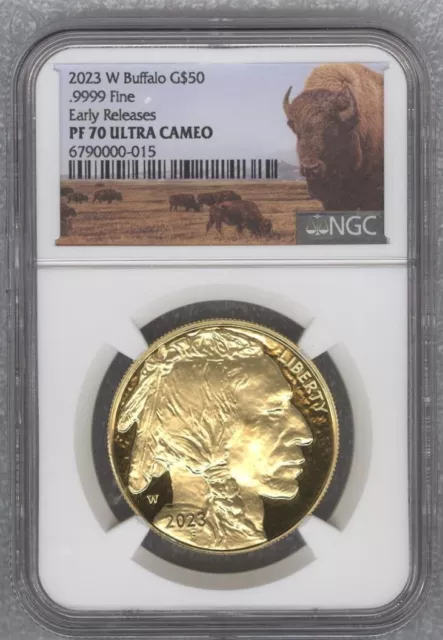 2023 W Gold Buffalo $50-NGC-PF70, UC, ER,NGC-6790000-015