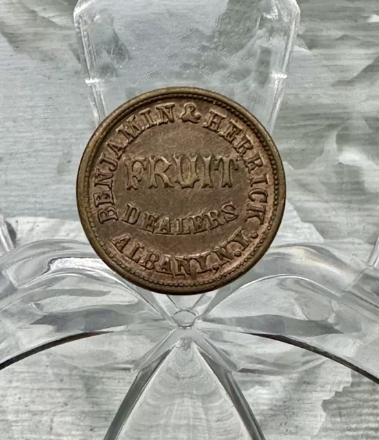 1863 Civil War Token⭐️Albany, NY Store Card⭐️Attractive R-2 Example!